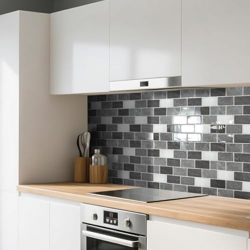 Art3d 10-Pack Subway Tiles Peel and Stick Backsplash, Granite, 12 x 12 Inch - color: Granite
