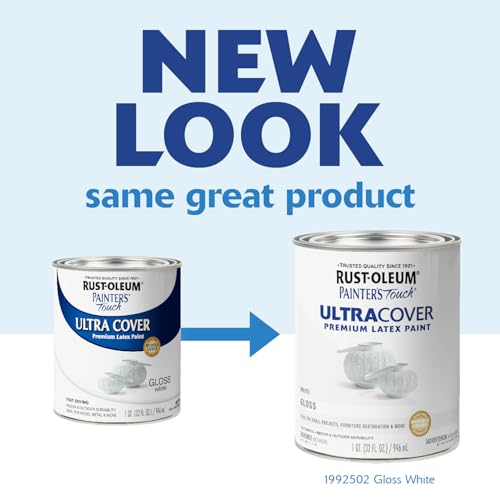 Rust-Oleum Painter's Touch Latex Brush-On Paint, Gloss White - color: Gloss White, size: 1 Quarts (Pack of 1)
