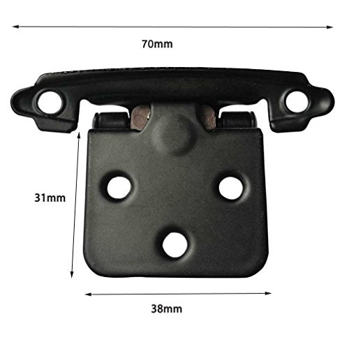 Traditional Flat Black Cabinet Hinge Variable Overlay 10 Pack - size: Flat Black
