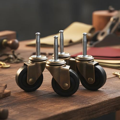 2.0 Inch Antique Caster Wheels, Furniture Caster 5/16 Inch x 1-1/2 Inch (8 x 38mm) for Furniture Sofa Chair Cabinet Set of 4 - style: 2.0 inch no Brake