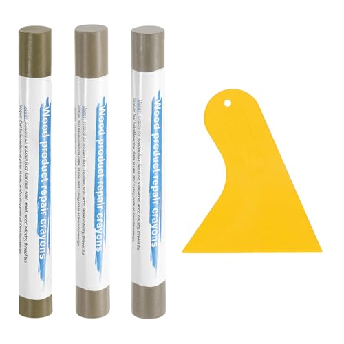 uxcell 3Pcs Wood Filler Sticks, Wax Crayons, 3 Colors Coffee Brown Series - color: Coffee Brown Series