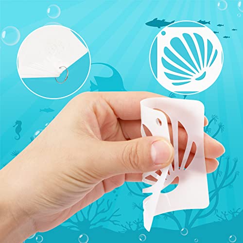 Augshy 56 Pieces Small Summer Sea Ocean Beach Stencils for Painting Crafts - style: Ocean Creatures
