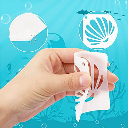 Augshy 56 Pieces Small Summer Sea Ocean Beach Stencils for Painting Crafts - style: Ocean Creatures