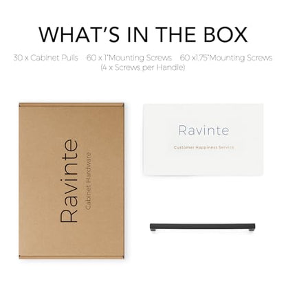 Ravinte Matte Black Square & Solid Cabinet Handles,7-1/2 Inch,30 Pack - size: 7-1/2 Inch Hole Center