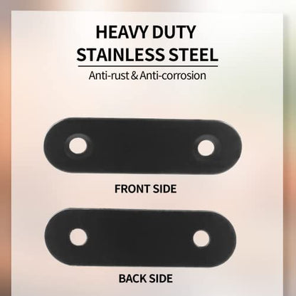 Jiozermi 24 Pcs Straight Brace, 2" x 0.6", Stainless Steel, Black - size: Black, 2” x 0.6”, 24 pcs