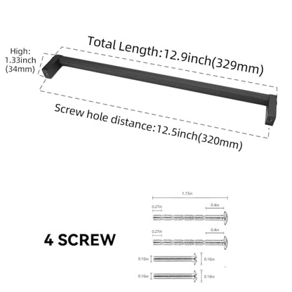 10 Pack 12-5/8 Inch(320mm) Matte Black Kitchen Cabinet Handles Knurled Cabinet Pulls Black Drawer Pulls Kitchen Hardware - color: Matte Black, size: 12-5/8'' Hole Center(320mm)