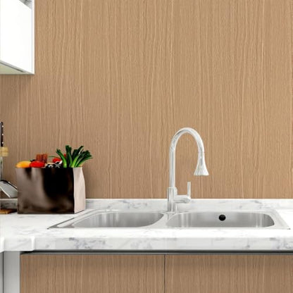 Brown Wood Wallpaper 11.8"x118" Wood Contact Paper Peel and Stick Wallpapers Waterproof Self-Adhesive Vinyl Wallpaper Film for Furniture Countertops Cabinets - color: Brown, size: 11.8" x 118"
