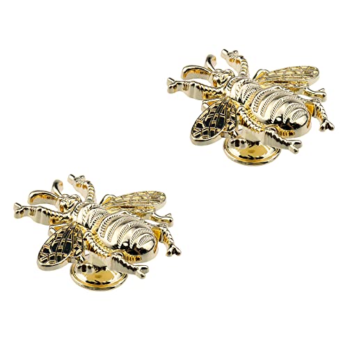 HEVSTIL 2Pk Gold Bee Cabinet Knob, Nature Theme Single Hole Furniture Pull - color: Gold, style: 2 Pack