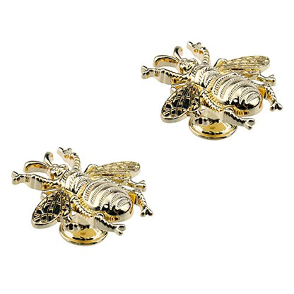 HEVSTIL 2Pk Gold Bee Cabinet Knob, Nature Theme Single Hole Furniture Pull - color: Gold, style: 2 Pack