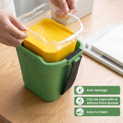 Paint Bucket Hand Held with Lids, 4" Paint Roller Kit, 20 Pack