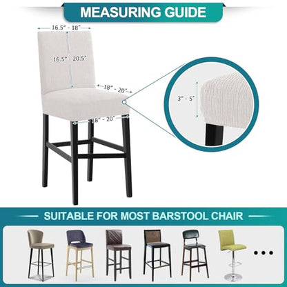 Turquoize 100% Waterproof Bar Stool Cover Stretch Washable Barstool Seat Covers Set of 4, Removable Bar Chair Covers with Backs, Counter Height Chair Cover for Kitchen Dining Room Cafe (4, Pale Oak) - color: Waterproof-pale Oak