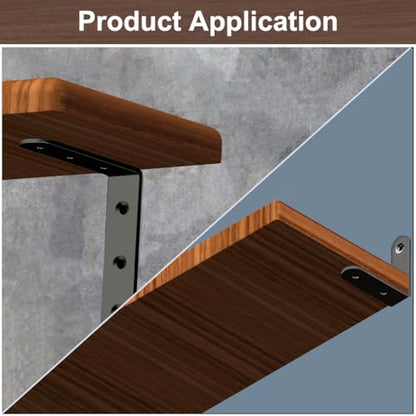 Black L Bracket 4 Inch Stainless Steel Corner Braces, 8 Pack 100x100mm 90 Degree Right Angle Joint Brackets for Wood Shelves Cabinets, with Screws - size: Black 4in x 4in L-Shaped
