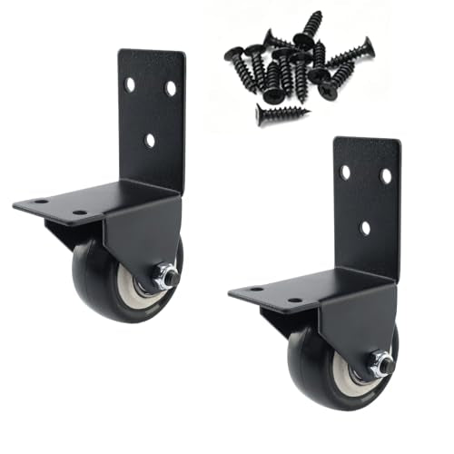 Semetall 2pcs Swivel Caster Wheels with L Shape Plate 2 Inch Black - style: A-007