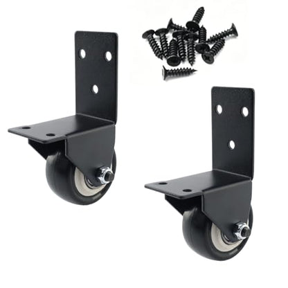 Semetall 2pcs Swivel Caster Wheels with L Shape Plate 2 Inch Black - style: A-007