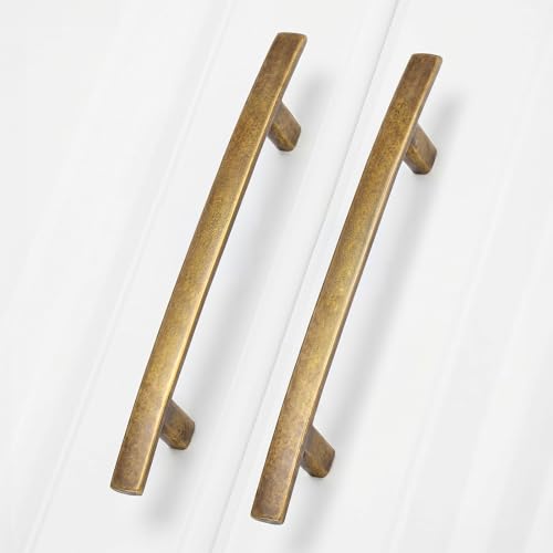 homdiy 20 Pack Antique Brass Cabinet Pulls, Solid Zinc Alloy, 5 Inch CC - color: Antique Brass, size: 5 Inch Hole Center