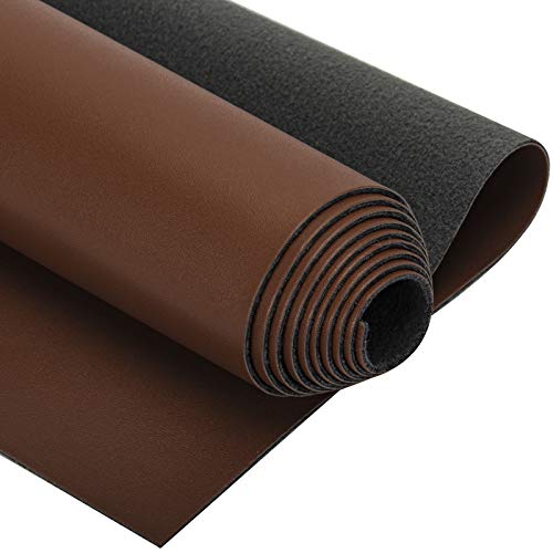 PU Fabric Leather 1 Yard 54" x 36", 1.25mm Thick Faux Synthetic Leather Material Sheets for Upholstery Crafts, DIY Sewings, Sofa, Handbag, Hair Bows Decorations (Coffee) - color: Coffee, size: 1 Yard (54" x 36")