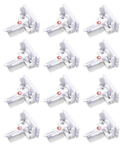 Safety 1st - Secure-to-Explore Adhesive Cabinet Locks Baby Proofing, Child Locks for Cabinets and Drawers (12 Locks), White - size: 12 Locks