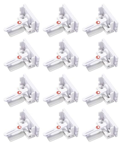 Safety 1st - Secure-to-Explore Adhesive Cabinet Locks Baby Proofing, Child Locks for Cabinets and Drawers (12 Locks), White - size: 12 Locks