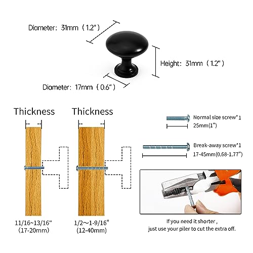 Kitchen Cabinet Knobs and Pulls Matte Black Drawer Knobs Single Hole Closet Door Knobs Dresser Handles Furniture Knobs,2 Pack - color: Matt Black, size: 2 Pack, style: Modern