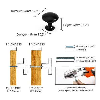Kitchen Cabinet Knobs and Pulls Matte Black Drawer Knobs Single Hole Closet Door Knobs Dresser Handles Furniture Knobs,2 Pack - color: Matt Black, size: 2 Pack, style: Modern
