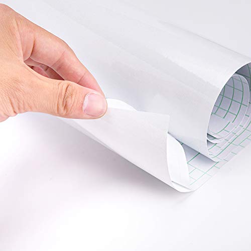 Yenhome Removable Adhesive Vinyl Cabinet Liner 24" x 393" Glossy White Decorative Wallpaper for Wardrobe Table Shelf and Drawer Liner for Kitchen Cabinets Self Adhesive Wallpaper Stick and Peel - size: 24"W x 393"L