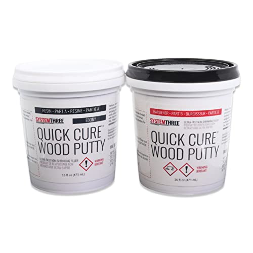 System Three Quick Cure Putty, Ebony, Quart Kit - color: Ebony, size: 1 Quart