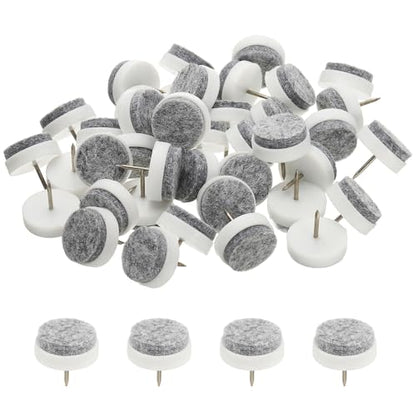 PATIKIL 24 mm Nail-on Felt Pads 40Pcs Round Felt Furniture Sliders White - color: White, size: 24 mm