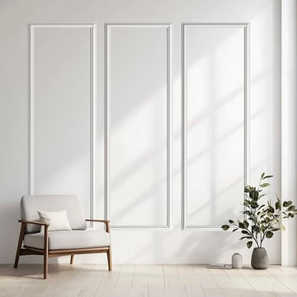3 Set Peel and Stick Wall Molding Kit,Pre Cut Wainscoting Panels,24x72in - color: 24x72in
