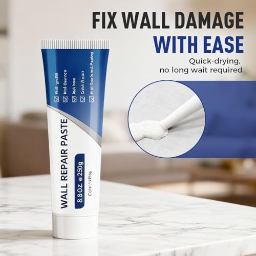 Wall Repair Pastes, Wall Repair Kit with Scraper Squeeze Nozzle, Wall Mending Agent for Filling Cracks and Holes