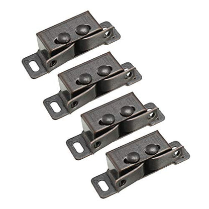 uxcell Retro Wardrobe Door Iron Double Ball Roller Catch Latch, Copper Tone 4pcs