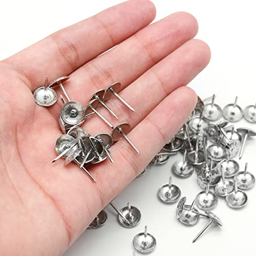 Piutouyar 100 Pcs Daisy Antique Silver Upholstery Tacks, 11x16mm Tacks - color: Silver