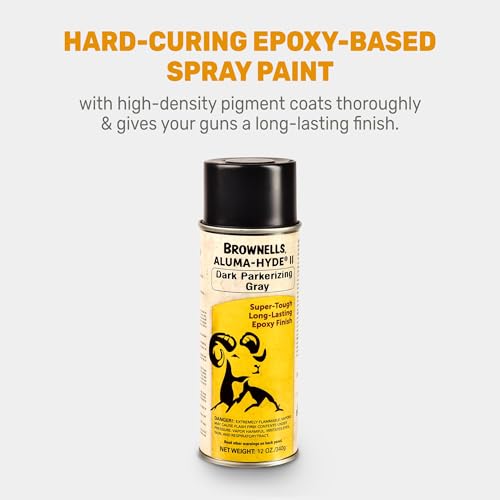 Brownells Aluma-Hyde II Epoxy Based Firearm Finish Spray Coating Protection Paint, Aerosol Can, 12 oz. (340g) Dark Parkerizing Gray - color: Dark Parkerizing Gray