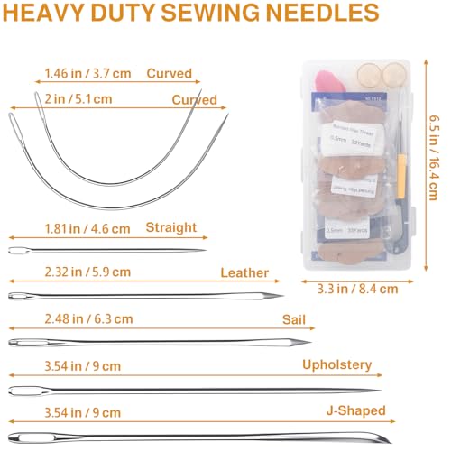 Upholstery Repair Kit, Bonded Round Waxed Thread Set with Sewing Needles