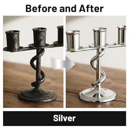SENVEN Liquid Silver Leaf Paint High Gloss Multi Surface Rich Silver Paint for Metal, Wood, Plastic, Canvas, Appliance, Furniture Scratch Repair & Art Handcrafts 30ml/1.5oz Fast Drying Acrylic Metallic Finish