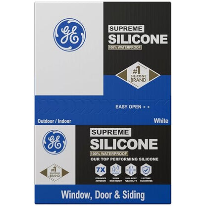 GE All Purpose Silicone Caulk, Clear, 10 fl oz Cartridge, 12 Pack - 100% Waterproof Silicone Sealant, Stronger Adhesion, Freeze & Sun Proof - size: 12 Pack, style: Clear
