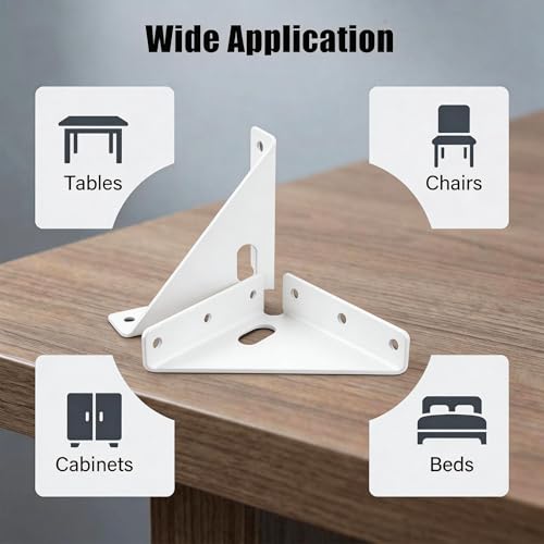 12 Pcs Heavy Duty Gusset Joints, Trapezi Corner Code (White) - color: 12 Pcs Gusset Joints (White)