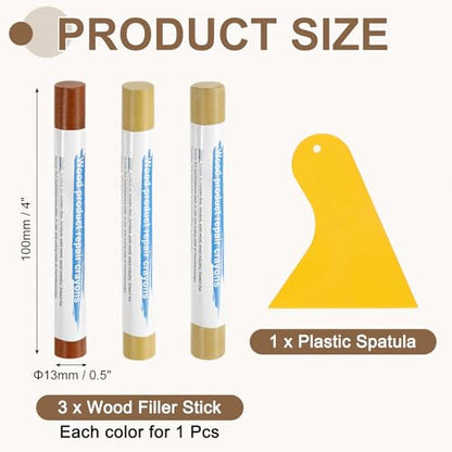 uxcell 3Pcs Wood Filler Sticks, Wax Crayons, 3 Colors Earth Tone Series - color: Earth Tone Series