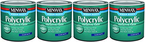 Minwax 222224444 Polycrylic Protective Finish Water Based, 1/2 Pint, Matte 4 Pack