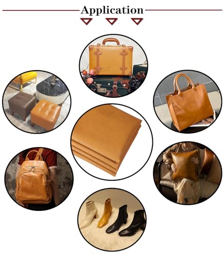 Marine Vinyl Fabric Faux Leather: Soft Vinyl Upholstery Leather 54" x 36" - color: Earthy Yellow