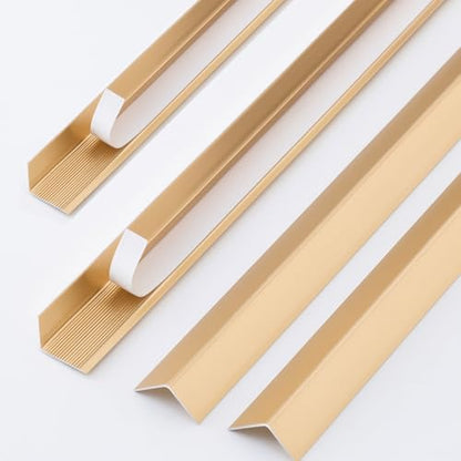 Zonon 10 Pcs Aluminum Wall Corner Protector 35.4 x 0.8 Gold Corner Trim