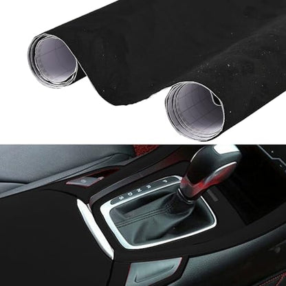 Suede Car Vinyl Wrap, Stretch Adhesive Film, Black, 39.37"x 60" - color: Black, size: 39.37" x 60"