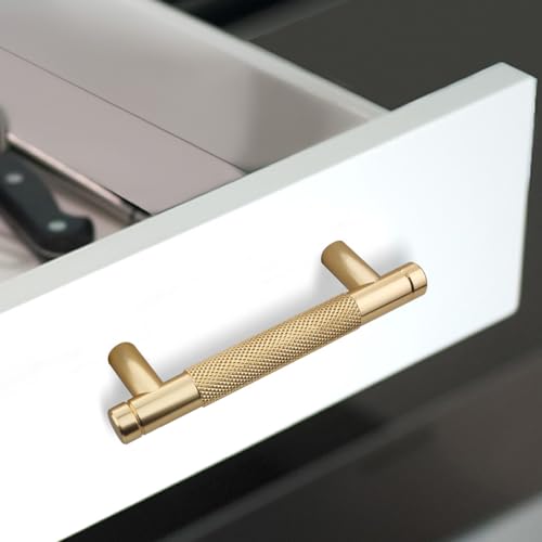 12 Pack 3 Inch 76 mm Gold Barrel Cabinet Pulls Cupboard Aluminum Handles Drawer Pull Cabinet Handles Cabinet Handles (12 Pack, Gold, 3 Inch) - color: Gold, size: 3 Inch
