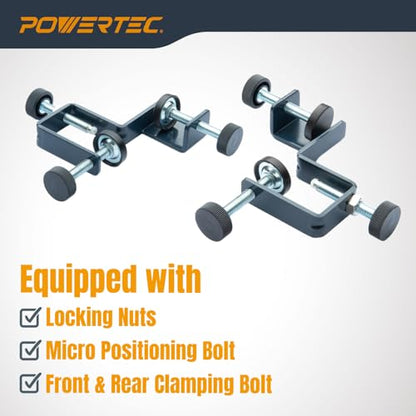 POWERTEC Drawer Front Installation Clamps, Adjustable Cabinet Face Clamp Set, Quick Mounting & Alignment Tool for Woodworking, 4 Pack - 71181-P2 - style: Cabinet Installation Clamps (2PK)