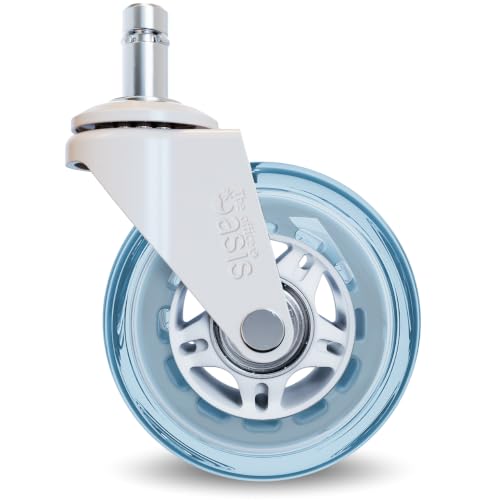 The Office Oasis Original Office Chair Wheels (As Seen On PBS), Light Blue - color: Light Blue