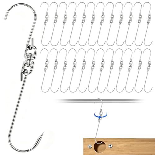 24 Pcs 360 Universal Cabinet Door Painting Hangers 3mm Thicken Metal Hooks for Painting No-Drill Spray Drying Rack Clips for Cabinet Door Brackets Paint Drying Hanging Hooks (24, 3 mm Swivel Hook) - size: 3 mm Swivel Hook