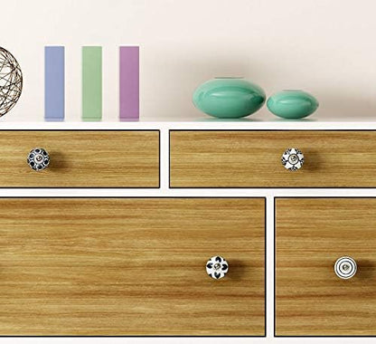 Set of 10 Ceramic Cabinet Colorful Knobs for Kitchen, Cabinet, Drawer, Wardrobe (Black & White) - color: Black & White