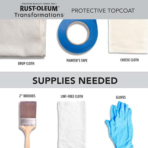 Rust-Oleum Transformations Protective Topcoat | Scratch & Stain Resistant Finish | Crystal Clear & Odorless | Ideal for Cabinets & Trim | Semi-Gloss | Quart