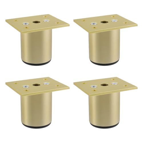 Geesatis Adjustable Leveling Furniture Legs,2"Gold Aluminum Alloy Feet,4Pcs - size: 2inch