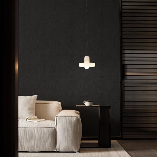 Fititem 23.6”×236” Black Peel and Stick Wallpaper Crocodile Texture Modern - size: 23.6" x 236"