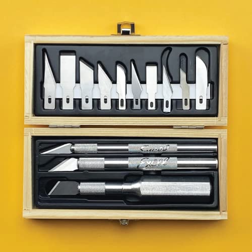 Excel Blades 13-Piece Craft Knife Set, Hobby Knife Handles, Case, USA Kit